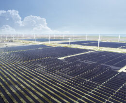 Field of PV and wind mills