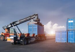 Container with battery energy storage systems is placed on a trailer